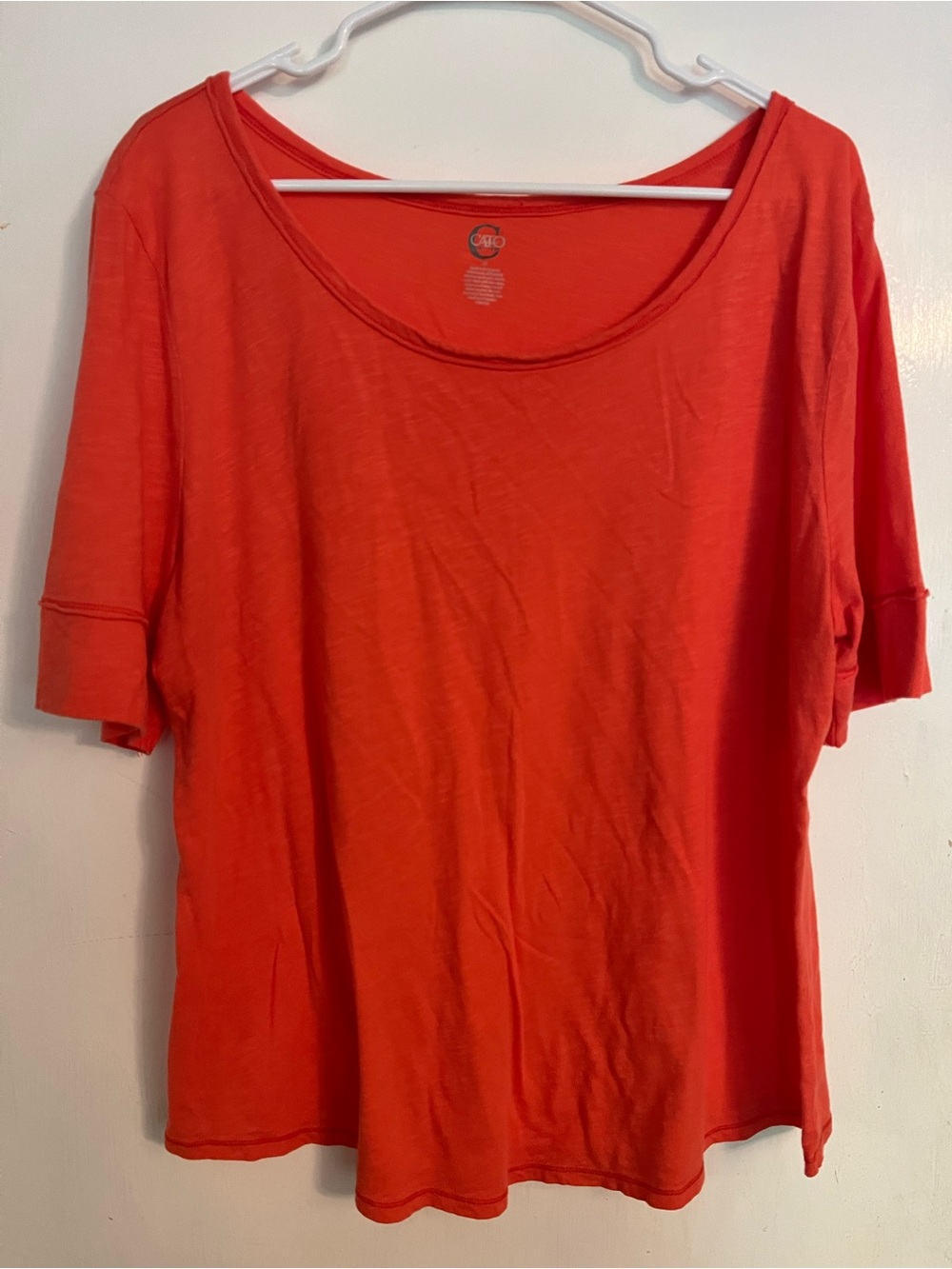 Cato Coral Scoop Neck Top